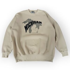 Vtg Lee Cream State of Michigan Graphic Crewneck Sweater - XL